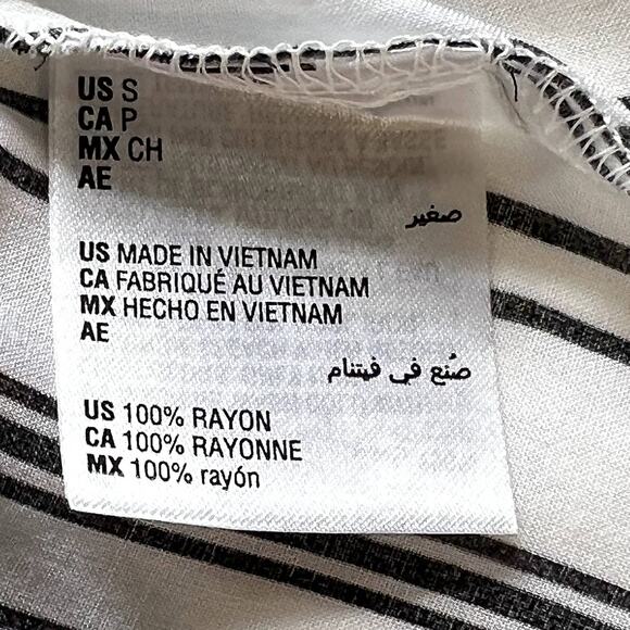 INC Twist Front Button Up Shirt Striped White Black Womens Small - Picture 12 of 13